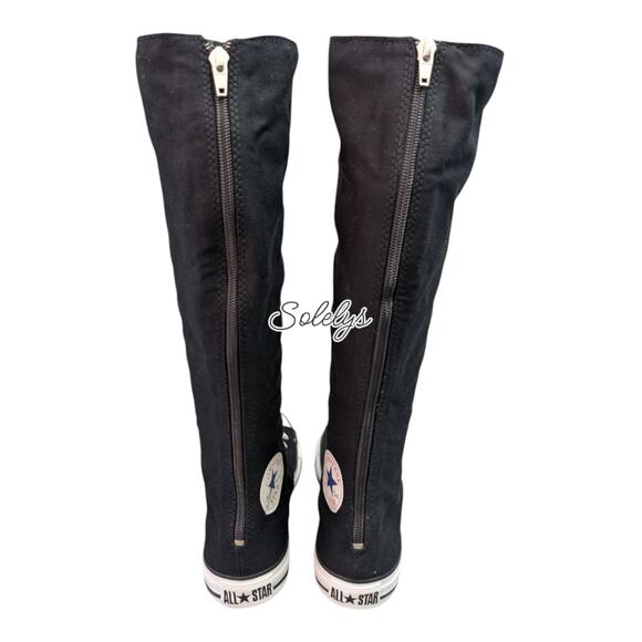 Converse 2012 OG XXHI Knee High Black Canvas Sneaker Boot Bundle 7.5 RARE NEW - Picture 3 of 12